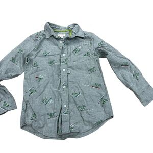 Cat & Jack robot button down shirt medium 8/10‎